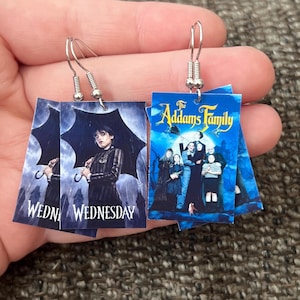 The Addams Family Movie Wednesday TV show Poster earrings