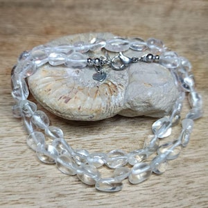 Bergkristall Kette * Nuggets, Perlen, Edelsteinkette, Choker, unregelmäßig, schlicht