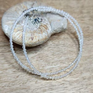 Bergkristall Kette facettiert * 2,5mm oder 3,5mm, Perlen, Edelsteinkette, Choker, transparent, schlicht