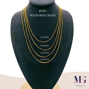 22k 916 Gold Solid Box Chain (4GM+)