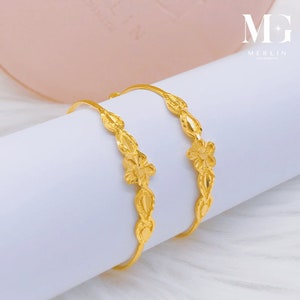 22k 916 Gold Flowery Baby Adjustable Bangle