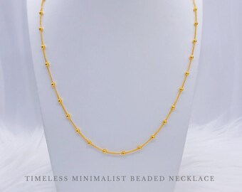 22K 916 Gold Timeless Minimalist Beaded Chain
