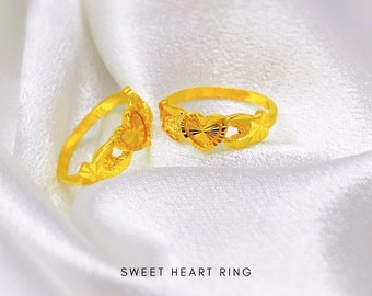 22K 916 Gold Sweetheart Ring