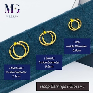 22K 916 Gold Hoop Earring (Glossy)