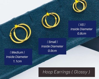 22K 916 Gold Hoop Earring (Glossy)