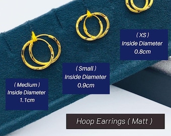 22K 916 Gold Hoop Earring (Matte)