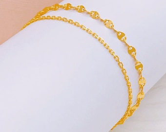 22k 916 Gold Two Layer CD X Wanzi Bracelet - Etsy