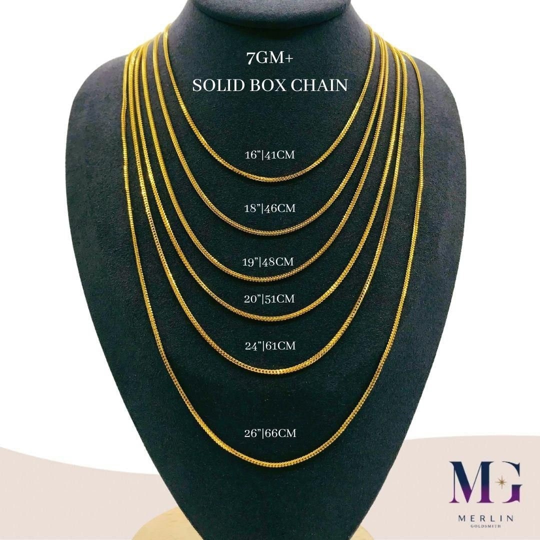 Buy 22k 916 Gold Solid Box Chain (7GM+) Online in India