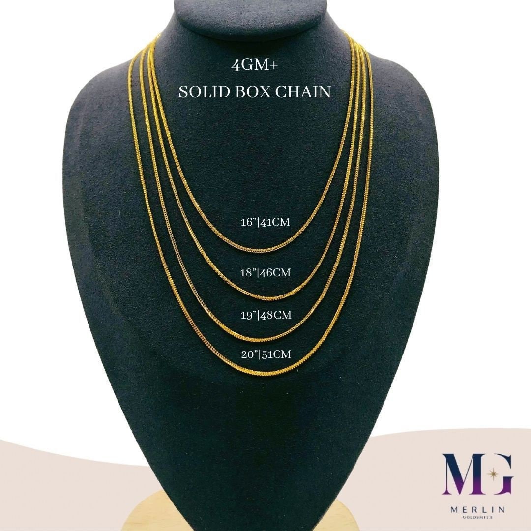 Buy 22k 916 Gold Solid Box Chain (4GM+) Online in India - Main Image