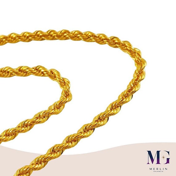 Gold hollow rope on sale chain
