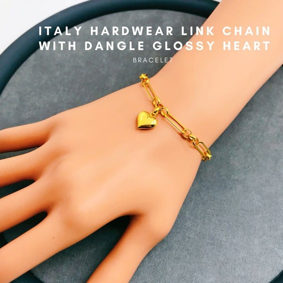 WOWORAMA Bracciale Donna Con Ciondoli A Cuore – Oro E Argento, Design Boho Vintage, Catena A Maglie Regolabile Con Chiusura A Moschettone