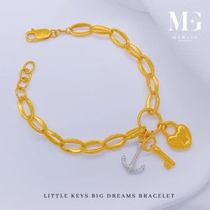 22k 916 Gold Little Keys Big Dreams Bracelet
