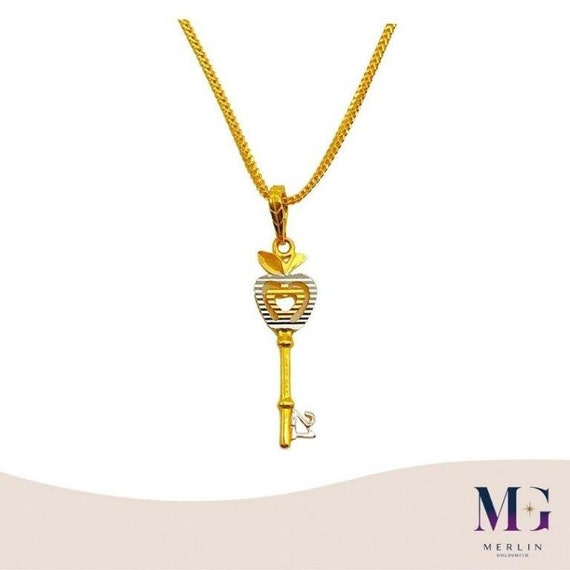 22k 916 Gold 21st Key Pendant apple Etsy Hong Kong