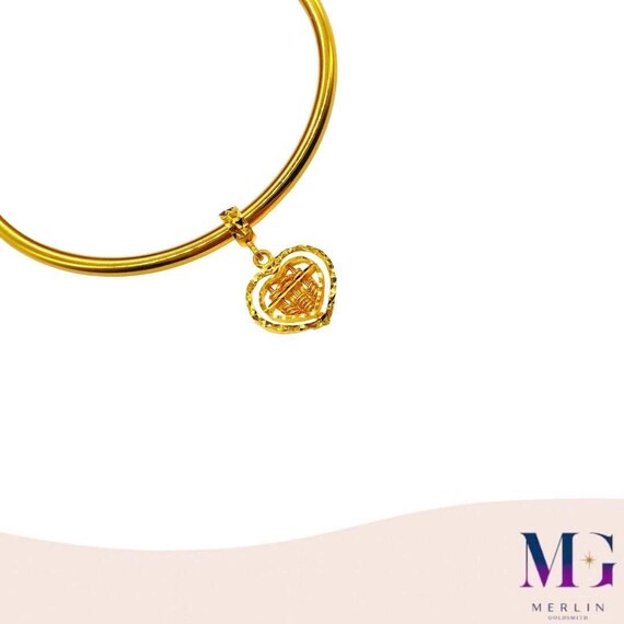 22k 916 Gold Heart With Coin Abacus 