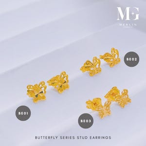 22k 916 Gold Butterfly Serie Ohrstecker