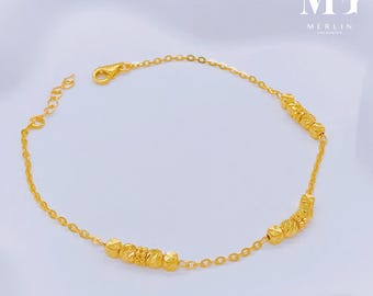 22k 916 Gold Polo Chain x Mini Ball Bracelet