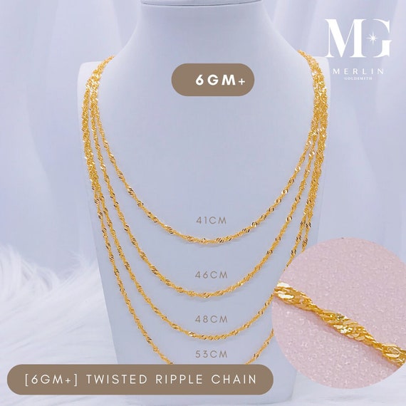 22K 916 Gold Twisted Ripple Chain (6GM+/-) - Etsy Canada