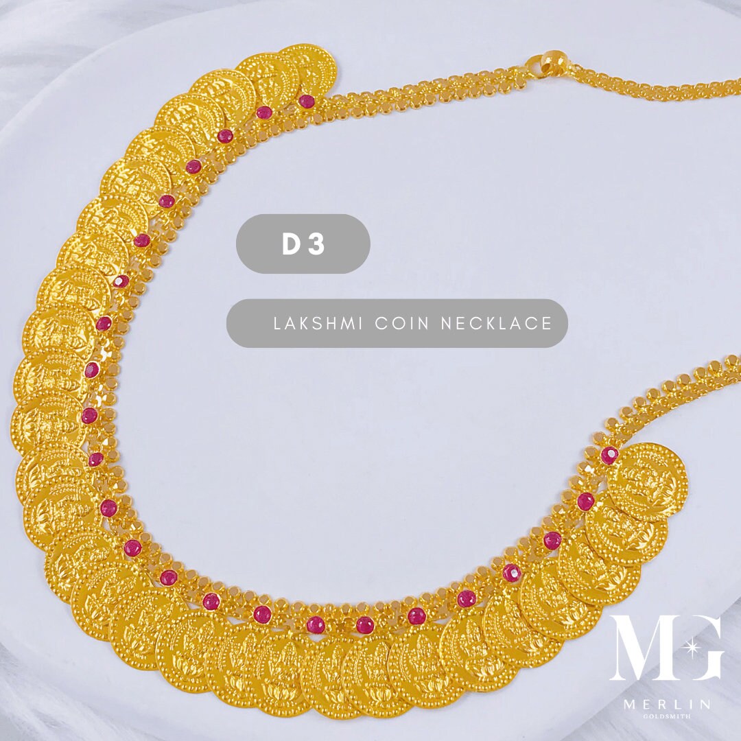 22k 916 Gold Lakshmi Coin Necklace - D3 - Etsy