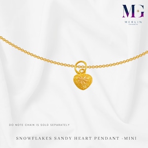 22K 916 Gold Snowflakes Sandy Heart Pendant (Mini)