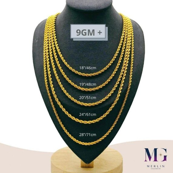 Catena A Corda Intrecciata Placcata Oro 18k, Collana In - Foto 5