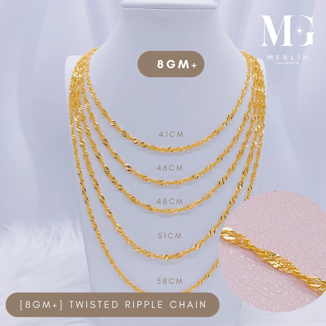 22K 916 Gold Twisted Ripple Chain (8GM+/-) - Etsy