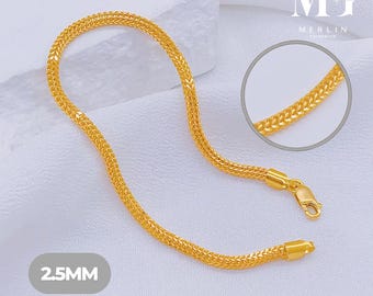 22K 916 Gold DG Charms Bracelet (Width: 2.5mm+/-)