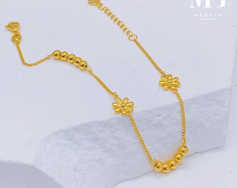 【在庫一掃】 Minimalist Gold 916 22K Series Etsy - Bracelet Beaded X Daisy その他