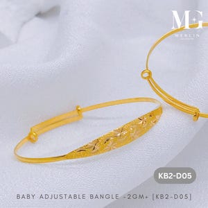 22k 916 Gold Baby Adjustable Bangle - 2GM+ [KB2-D05]