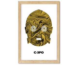 C-3PO - Anthony Daniels - C-3PO head - Wall art - Star wars - Droid - INSTANT DOWNLOAD - digital print files