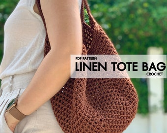 Linen Tote Bag : English PDF Pattern [Left Handed Version]