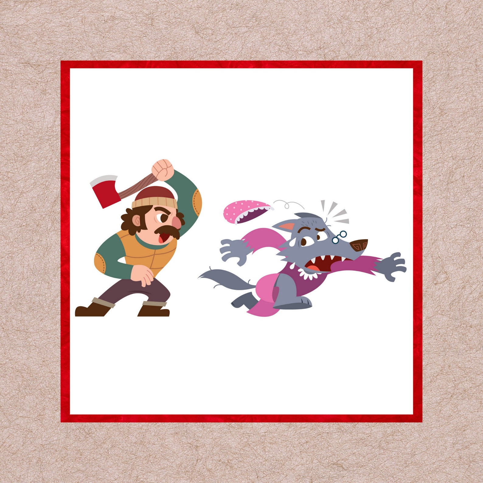 Storytelling Little Red Riding Hood Flashcards Characters Book Etsy