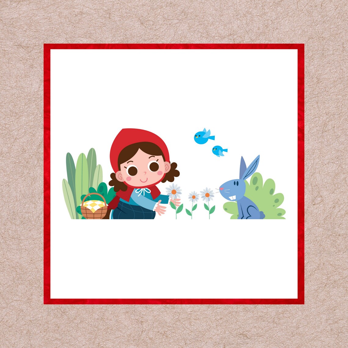 Storytelling Little Red Riding Hood Flashcards Characters Book Etsy