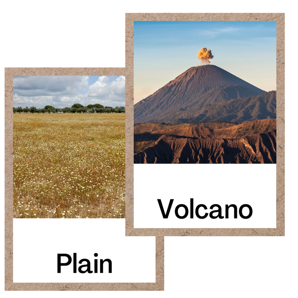 Flashcards Landform Types Montessori Material Nomenclature - Etsy