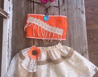 CUSTOM LISTING. Moana Inspired Baby Costume: 4-Piece Polynesian Princess Outfit