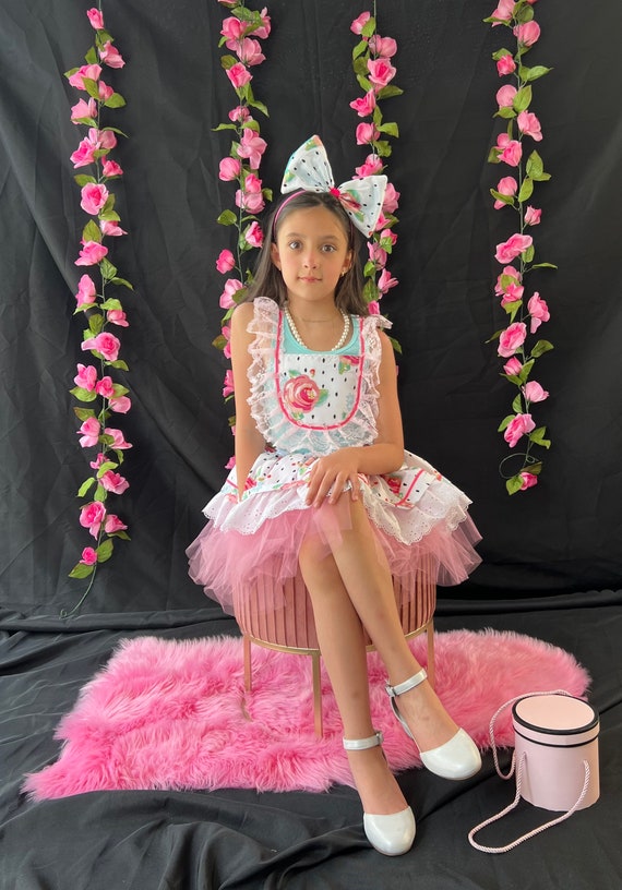 fairy garden party dress Fairy Garden Birthday Dress: Girls Tea Party Outfit, Bow Headband 5-piece  Set