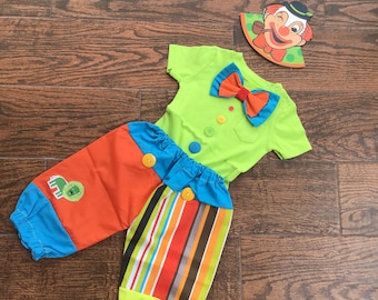 Clown Baby Costume: 4-Piece Circus Outfit, Party Hat