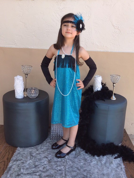 Flapper Dress Blue Childrens Costume Flapper Dress Blue Childrens Costume