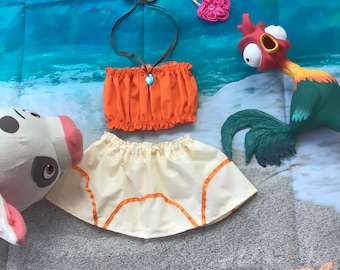 Baby Moana Inspired Costume: 4-Piece Polynesian Princess Outfit
