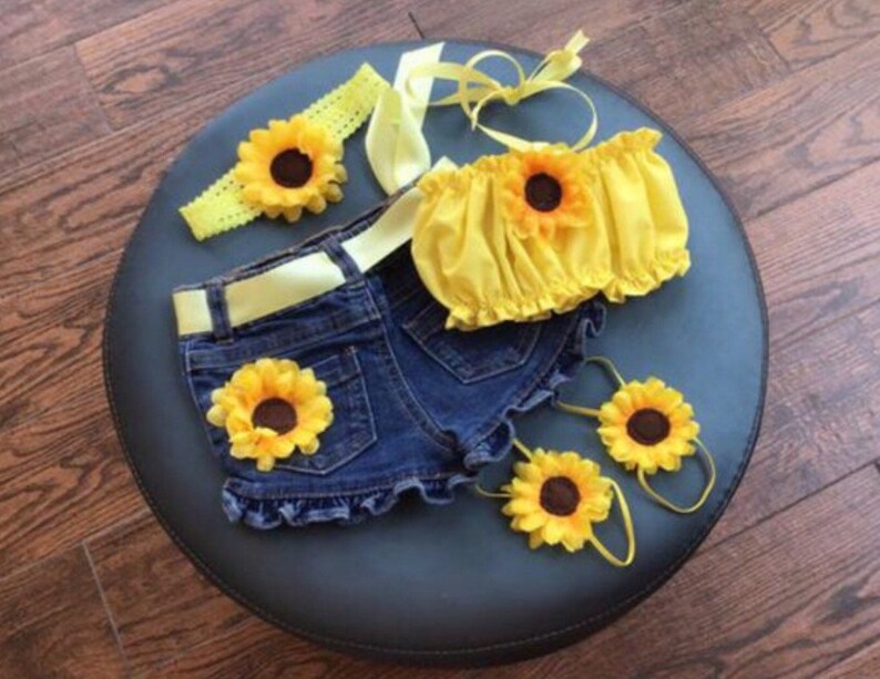 2/3/4 PIECES. Sunflowers Baby TUTU DRESS Sunflower Headband Etsy