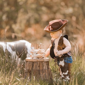 6 PIECES. My First Rodeo Cowboy Birthday Outfit Party Set Baby Boy Cowboy CAKE SMASH Diaper cover Outfit Baby Chaps My First Rodeo