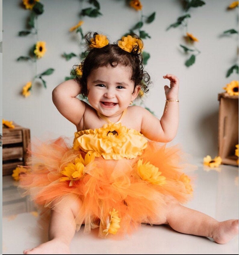 2/3/4 PIECES. Sunflowers Baby TUTU DRESS Sunflower Headband Etsy