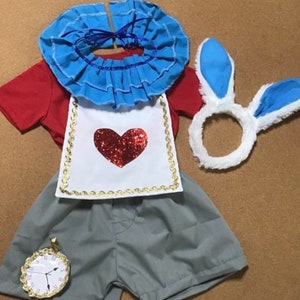 4 PIECES I am late for a Very Very important date Birthday boy Cake Smash HALLOWEEN COSTUME White Rabbit Costume Alice in Wonderland