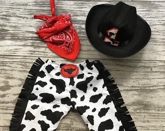 First Rodeo Baby Cowboy Outfit: 3/4 Piece Cake Smash Set