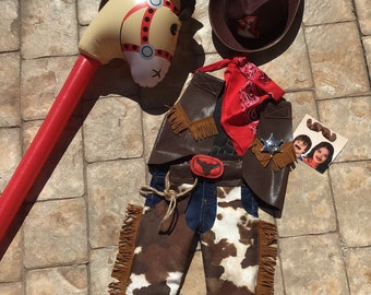 First Rodeo Baby Cowboy Outfit: 6-Piece Suede Chaps Set