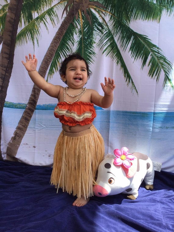 3 PIECES. Baby Moana Inspired Baby Girl Costume Polynesian Princess Dress  Hawaiian Baby Clothes 