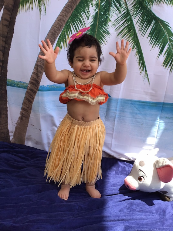 3 PIECES. Baby Moana Inspired Baby Girl Costume Polynesian Princess Dress  Hawaiian Baby Clothes 