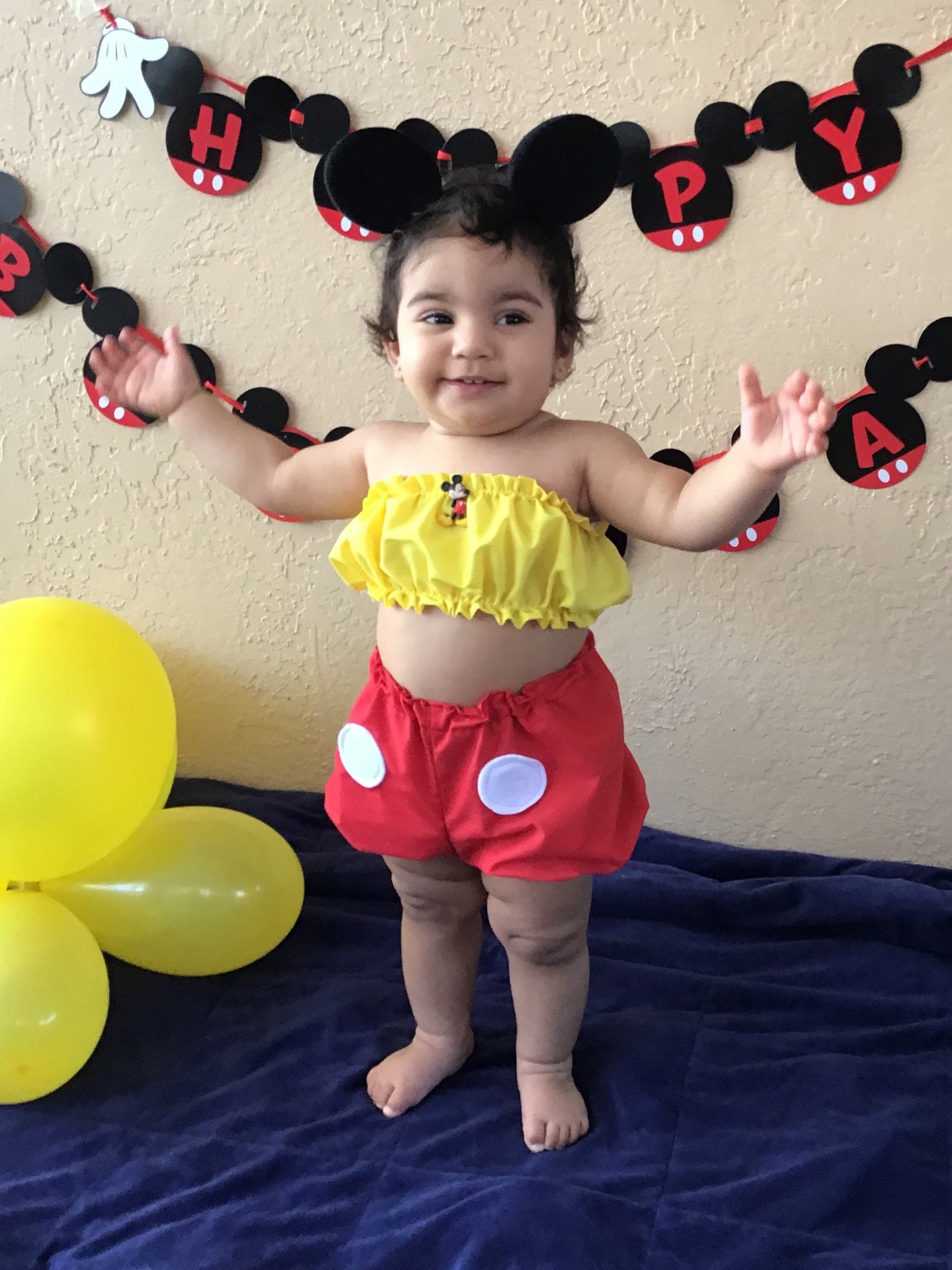 Mickey Mouse Dress For Baby Girl Mickey Mouse Baby Girl Outfit: 3-piece  Cake Smash Set