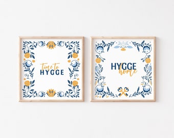 Set of 2 Hygge Art Print Scandinavian Swedish Decor