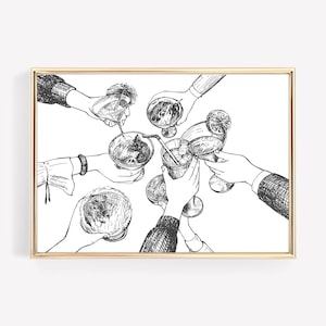 Cheers Bar Cart Wall Decor Cocktail Art Print