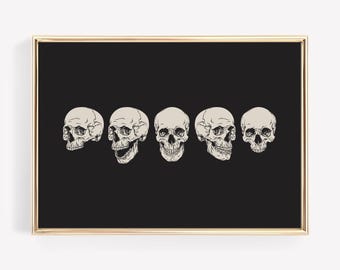 Halloween Skull Poster: Spooky Witchy Wall Art (Digital Download)